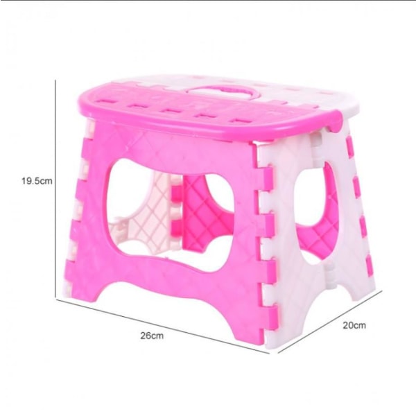 Vikbar plastpall, liten bänk för barn i badrum, låg fotpall för vuxna utomhus, bärbar pall, fiskepall pink