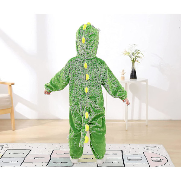 Taaperoikäisen vauvan tiikeri dinosaurus eläin naamiaisasu hupullinen romper haalari Green Dinosaur 110