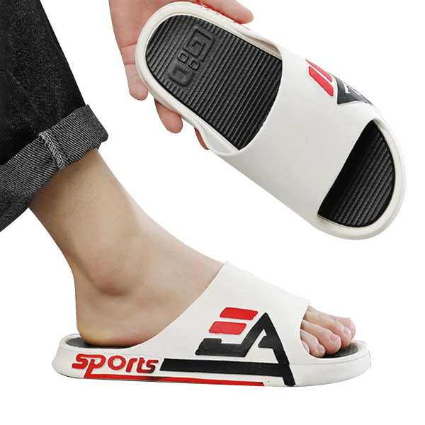 Sommar Herr Tjock Sula Tofflor Halkfria Dusch Badrumstofflor Lämpliga För Camping Inomhus Promenader White 44