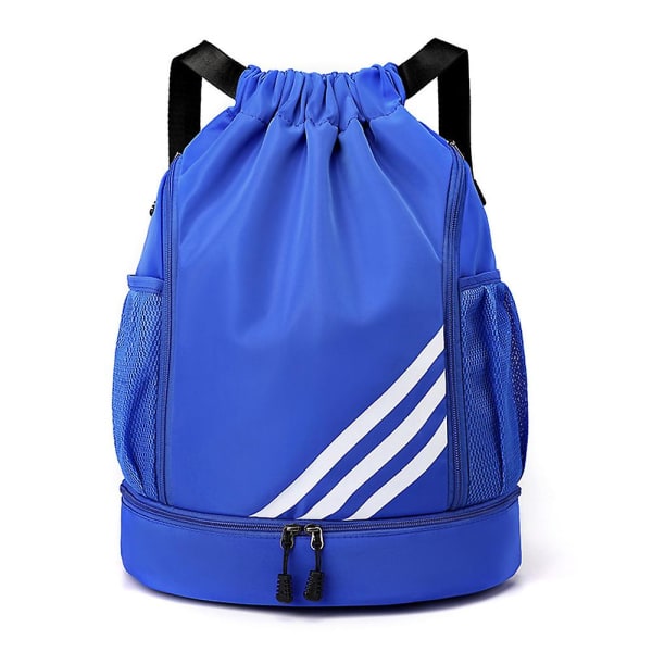 Ryggsäck med dragsko för kvinnor och män, stor kapacitet, sport, gym, reseväska Royal Blue