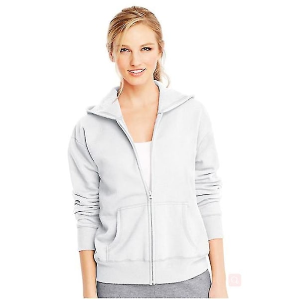 Ecosmart Full-zip Hoodie Sweatshirt för kvinnor white S