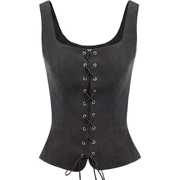 Naisten Merirosvo Renessanssiliivi Cosplay-asu Talonpoikais Korsetti Black X-Large