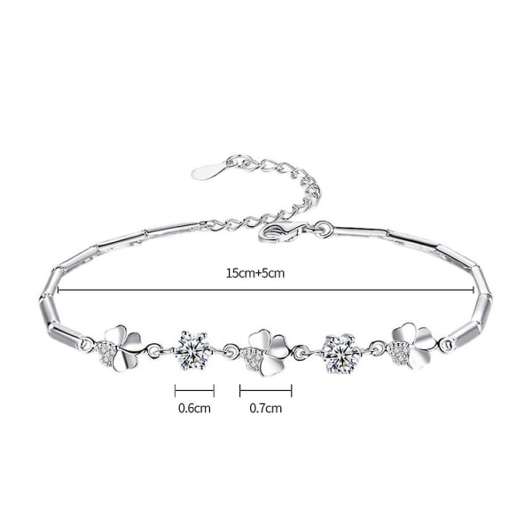 Kärlekshjärta Fyrklöver Lyckobringande Armband Justerbara Armband Damsmycken Present White