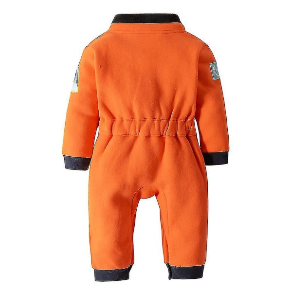 Astronaut Kostyme Romper Romperdress Romper for Baby Gutter Småbarn Spedbarn Halloween Julebord Cosplay Fancy Kjole 110(3-4T) orange