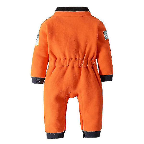 Astronauttiasu Avaruuspuku Haalarit Vauvoille Pojille Taaperoille Halloween Joulu Juhlat Cosplay Naamiaisasu 80(6-12M) orange