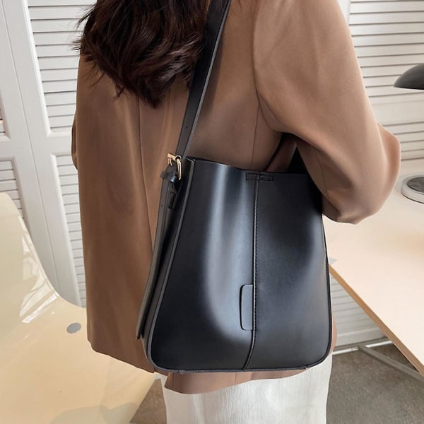 Crossbody Mode Axelväska Handväska med Justerbar Rem black
