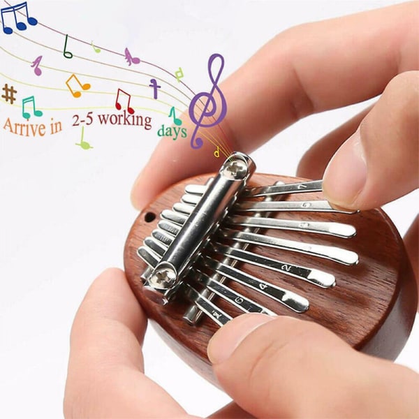 Liten Kalimba 8 Tangenter Tommelpiano Bærbar Fingermusikk Keyboard Instrument