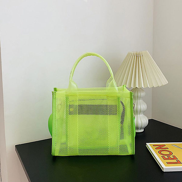 Dam Tote Väska, Genomskinlig Mesh Handväska Med Dragkedja Crossbody Väska För Kontor Resor Skola Strand Green
