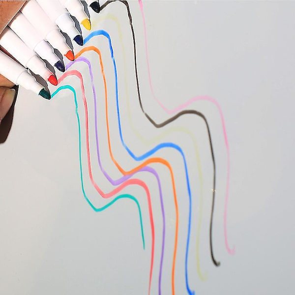 8 st Färgglada Magnetpennor Magnetiska Whiteboardmarkörer med Inbyggd Sudd