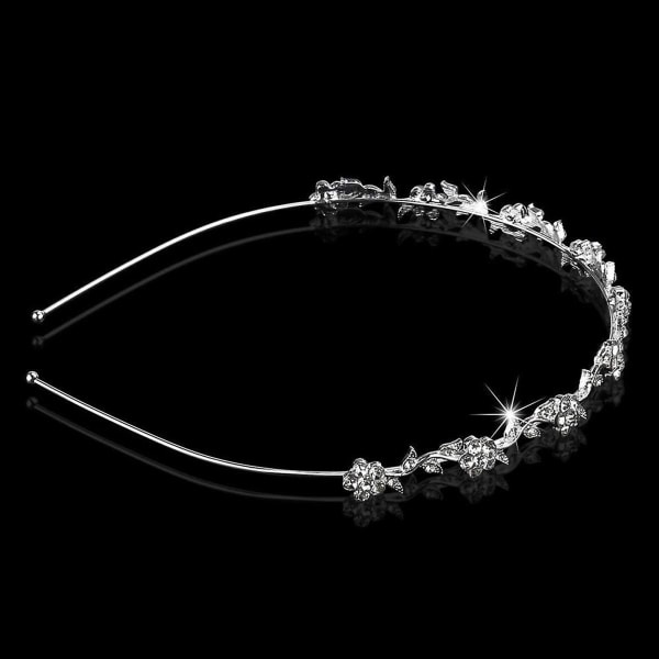 Rhinestone Blomst Sølv Fe Hodeplagg Blendende Krone Legering Fest Bryllup Hodeplagg For Kvinner Frisyre Lagingsverktøy Silver