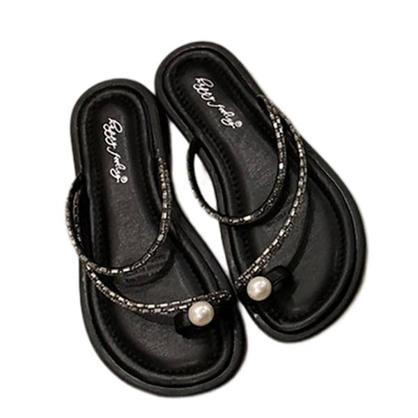 Sandaler med åpen tå for kvinner, sklisikre sandaler egnet for bruk på stranden Black 37