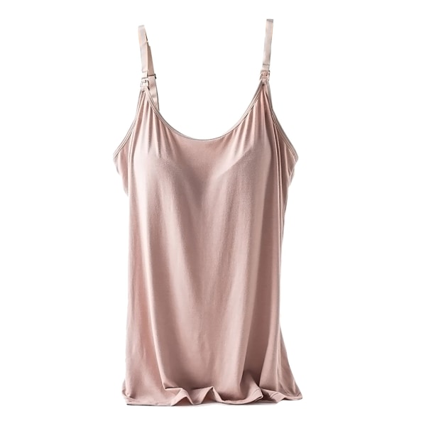 Amme Camisole Lingeri til Gravide Justerbare Stropper Indbygget Pad Vest Top Undertrøje Loungewear Khaki XL