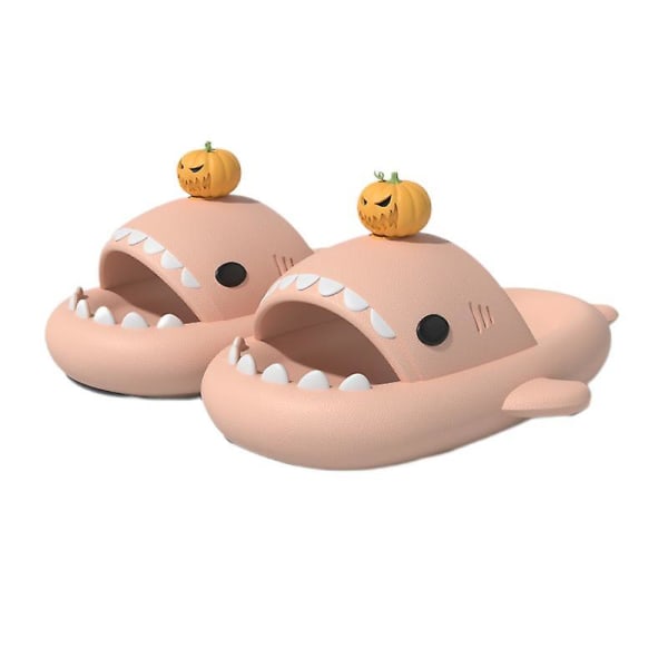 Tiger Figurine Shark Slides Gul Shark Slides Tofflor Super Mjuka Bekväma Anti-halk Pumpkin - Fairy pink 38-39 yards