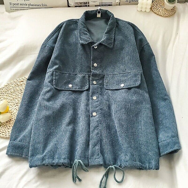 Manchesterskjorta Dam Retro Skjorta Kappa Jacka Ytterkläder Toppar Blus Dragsko Casual-3 L