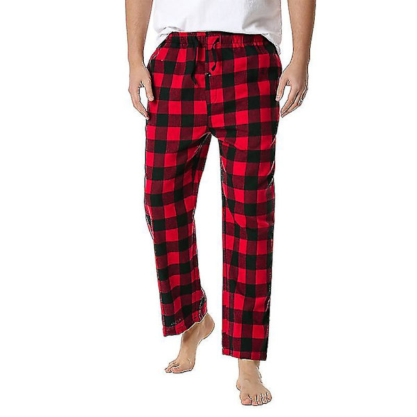 Miesten puuvillaiset kudotut pyjamahousut, ruudulliset kevyet olohousut COLOR 3 M