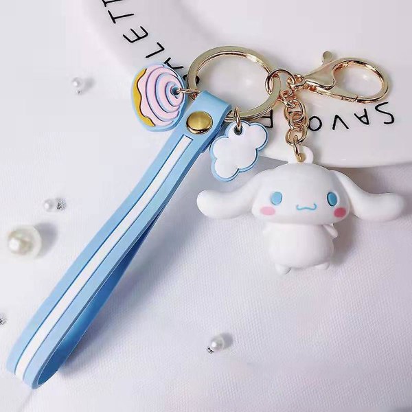 Kawaii Cartoon Sanrio Nyckelring Kuromi My Melody Lanyard Nyckelring Mini Doll Väska Hängande hänge Inredning Present Cinnamoroll