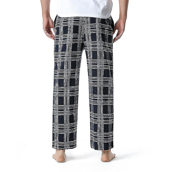 Miesten puuvillaiset kudotut pyjamahousut, ruudulliset kevyet olohousut COLOR 8 XL