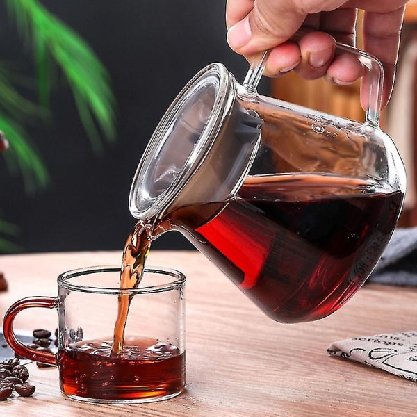 För att hälla över karaffen Dropp kaffekanna 500 ml tebryggare i glas, kaffe Barista Percolator Clear Fi