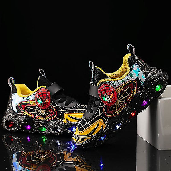 Pojkar Led Flash Light Casual Sports Lätta Skor Yellow 21