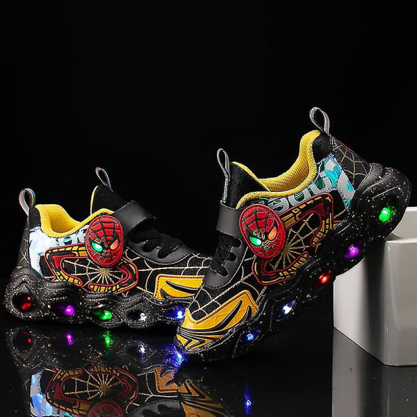 Pojkar Led Flash Light Casual Sports Lätta Skor Yellow 30