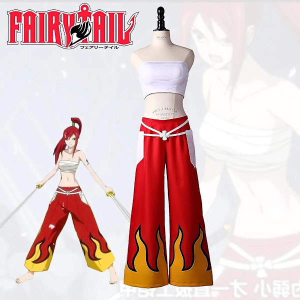 Fairy Tail Erza Scarlet Kostym Cosplay Karneval Festkläder För Kvinnor Costume M