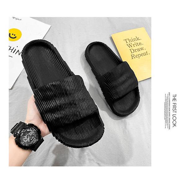 Sandaler med platt sula, tofflor för stranden, unisex Blcak 40-41