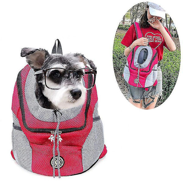Husdjursväska Hund Katt Väska Utomhus Rese Ryggsäck Sling Väskor Husdjurstillbehör Rose Red M