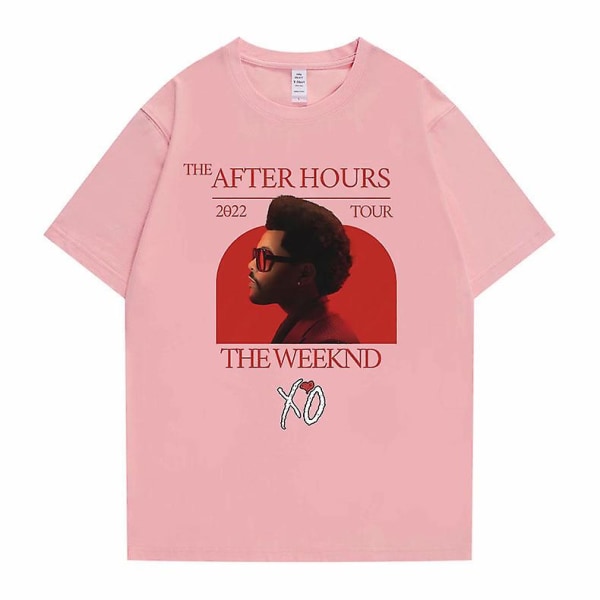 The After Hours  Tour The Weeknd X'o Grafisk T-shirt Herr Nyhet Bomull T-shirts Herr Dam Mode Sommar Oversize T-shirt Pink XS