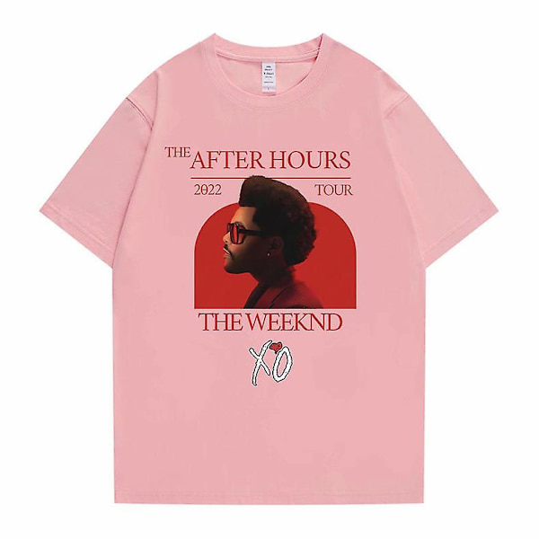 The After Hours Tour The Weeknd X'o Grafisk T-skjorte Mann Nyhet Bomulls T-skjorter Menn Kvinner Mote Sommer Oversized T-skjorte Pink M