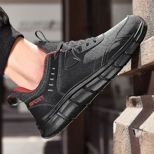 Ny Trend Herre Lettvekts Joggesko Pustende Løpesko Mote Sportssko 3ds825 BlackRed 47