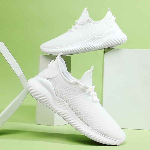 Herre Sneakers Løpesko Tennissko Lett Pustende Sport Atletisk 3cf1003 White 38