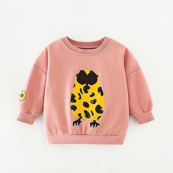Flickor Tecknad Pullover Girl Sweatshirts Crew Neck Holiday Ribbad Fåll Rund Style-E 120cm