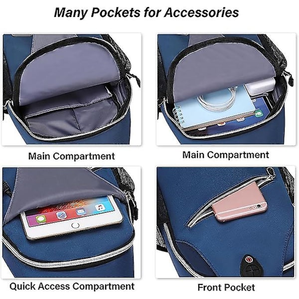 Slingväska, mångsidig crossbody axelväska resevandringsdagryggsäck blue