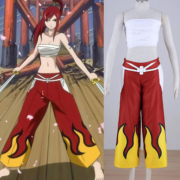 Fairy Tail Erza Scarlet Kostym Cosplay Karneval Festkläder För Kvinnor Costume M