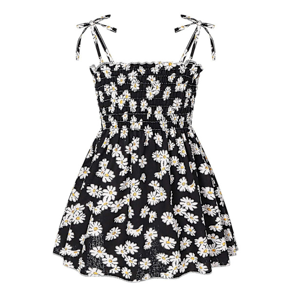 Kongqte Barnflicka Sommarklänning Ärmlös Spets Suspender Strandkjol Solros/körsbär Halterneck Kjolar Kläder Fest Prinsessa Sommarklänning Sommar Outfit 120