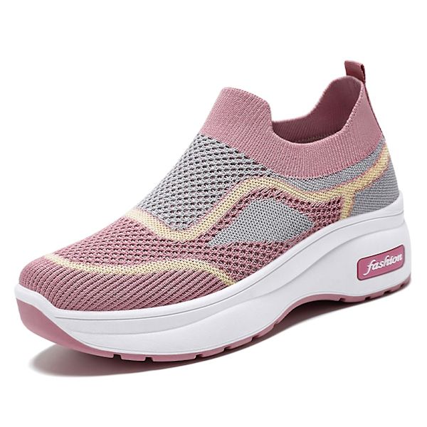 Dam Flat Bottom Mesh Skor Halkfria Mjukbottnade Skor Gåva Till Flickvän Kvinnlig Älskare Pink 38