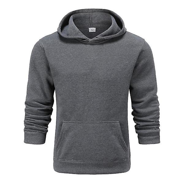 Langermet hettegenser for menn og kvinner, sportsgenser Dark Grey L