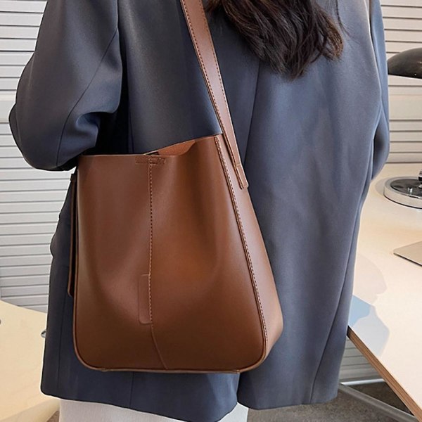 Crossbody Mode Axelväska Handväska med Justerbar Rem brown