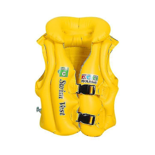 Uppblåsbar flytväst för barn, simträning Yellow 140-170CM