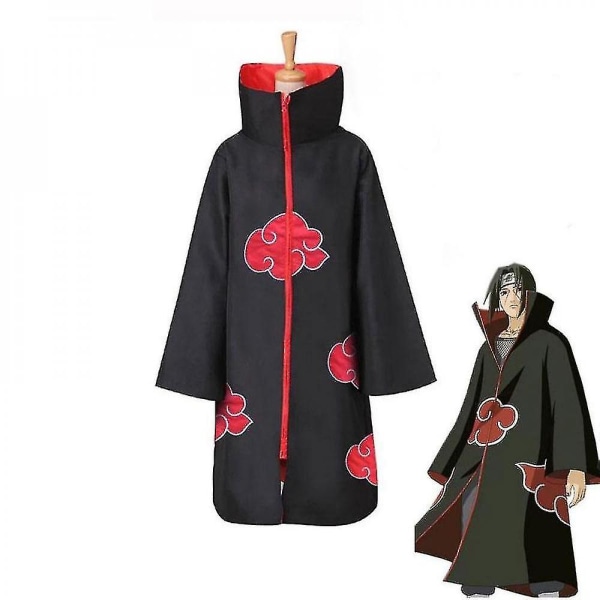 Naruto Akatsuki kappa Anime Cosplay dräkt Kit Itachi kappa Halloween Cosplay lång kappa S