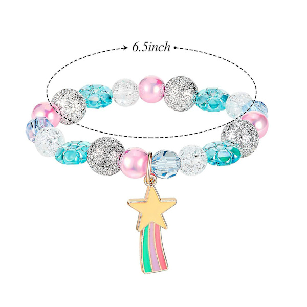 9 Stycken Färgglada Armband Flickarmband Regnbågsfärgade Pärlor Bead Style