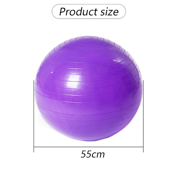 Yoga Boll för Träning - Spricksäker & Halkfri Balansboll av Gymkvalitet för Fitness, Födsel och Träning Purple