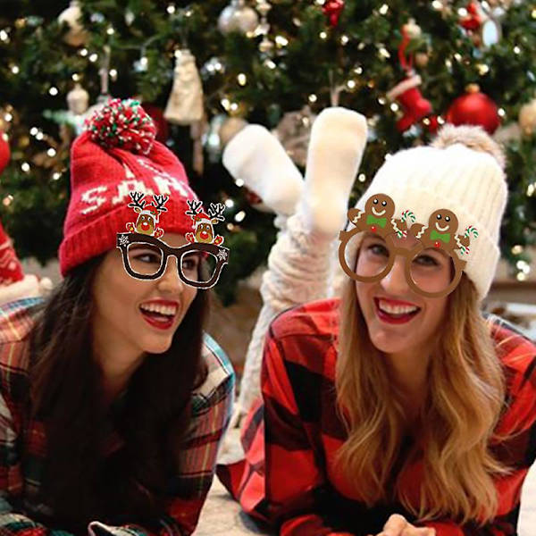 9 stk. Julemannen Juletre Elg Papirbriller Ramme Julebriller Fotorekvisitt Juledekorasjoner år Navidad barnegave