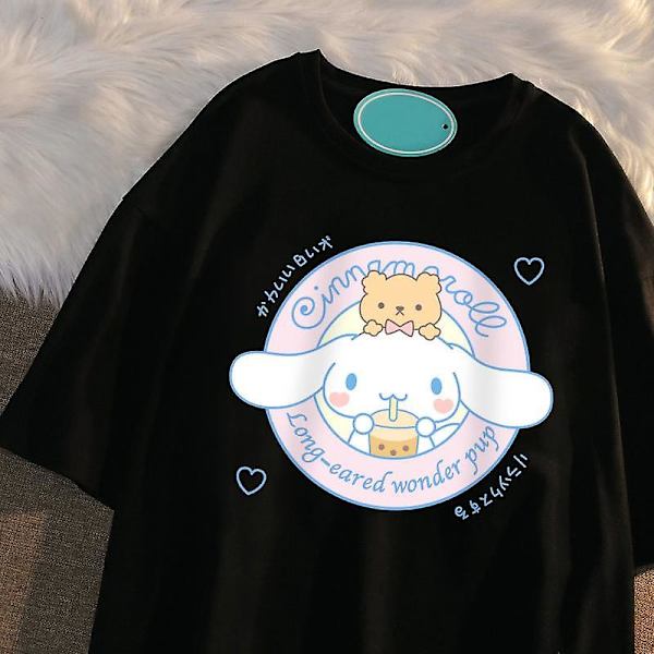 Fashion Kawaii Sanrios Kortärmad Söt Mjuk Cinnamoroll Tecknad Anime Vilt Tryck Kortärmad Plyschleksaker För Flickor Gåvor XL 03