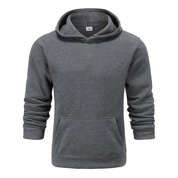 Langærmet hættetrøje til mænd og kvinder, sports sweatshirt toppe Dark Grey 2XL
