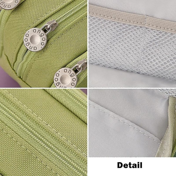 Angoo Dubbelsidig Pennfodral Pennfodral Special Macaron Färg Dubbel Canvas Fickförvaring Väska Pung Kontorsmaterial Skola Resa A6899 Deep blue