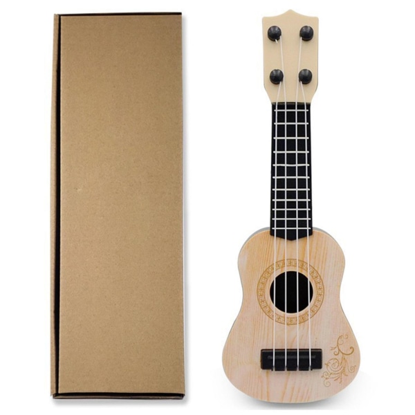 Legetøjs Ukulele til Børn 4 Strenge Mini Guitar Klassisk Ukulele Musikinstrument Gaver til Børn Begynder Brun/gul/beige Beige