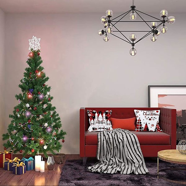 4-pack Merry Christmas Design Kuddfodral Prydnadskuddar för Soffa Julrumsdekorationer 45 x 45 cm