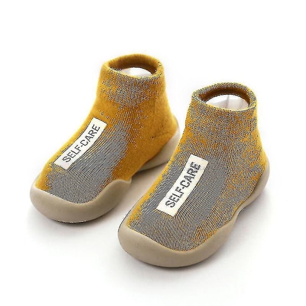 Unisex vauvan kengät Ensimmäiset kävelykengät Taapero tyttöjen vauvan kengät Pehmeä kumi Yellow 22-23