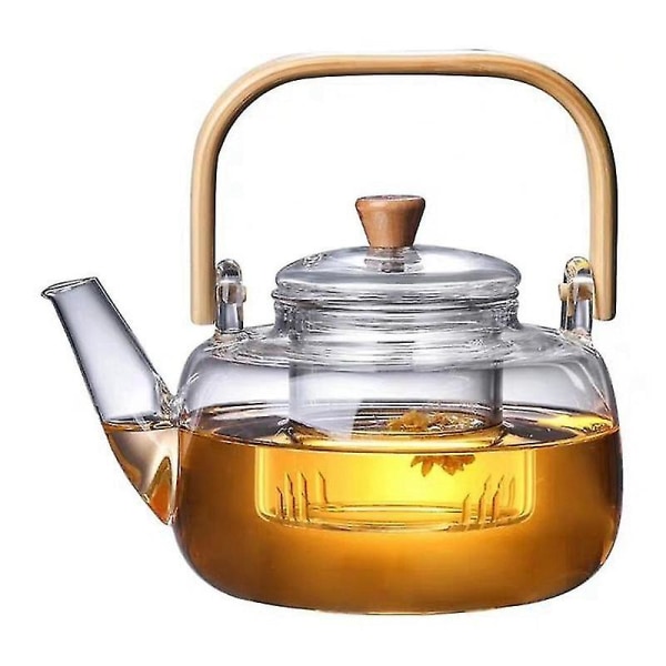 Glas Tekanna Bambuhandtag Hög Borosilikat Kung Fu Tekanna